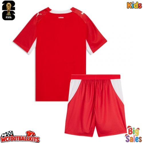 Switzerland Replica Home Stadium Kit for Kids World Cup 2026 Short Sleeve (+ pants)